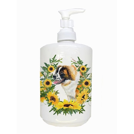 Carolines Treasures Saint Bernard Ceramic Soap Dispenser CK2871SOAP